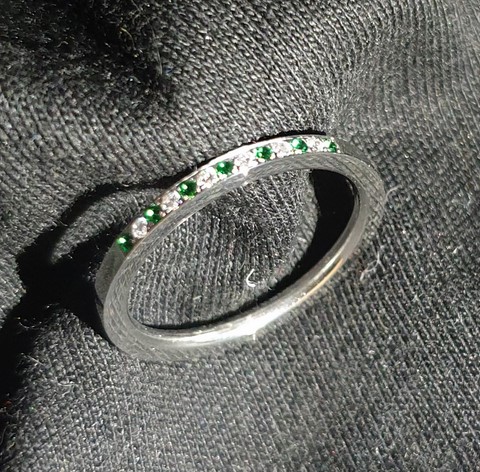 Bague Verte et Blanche